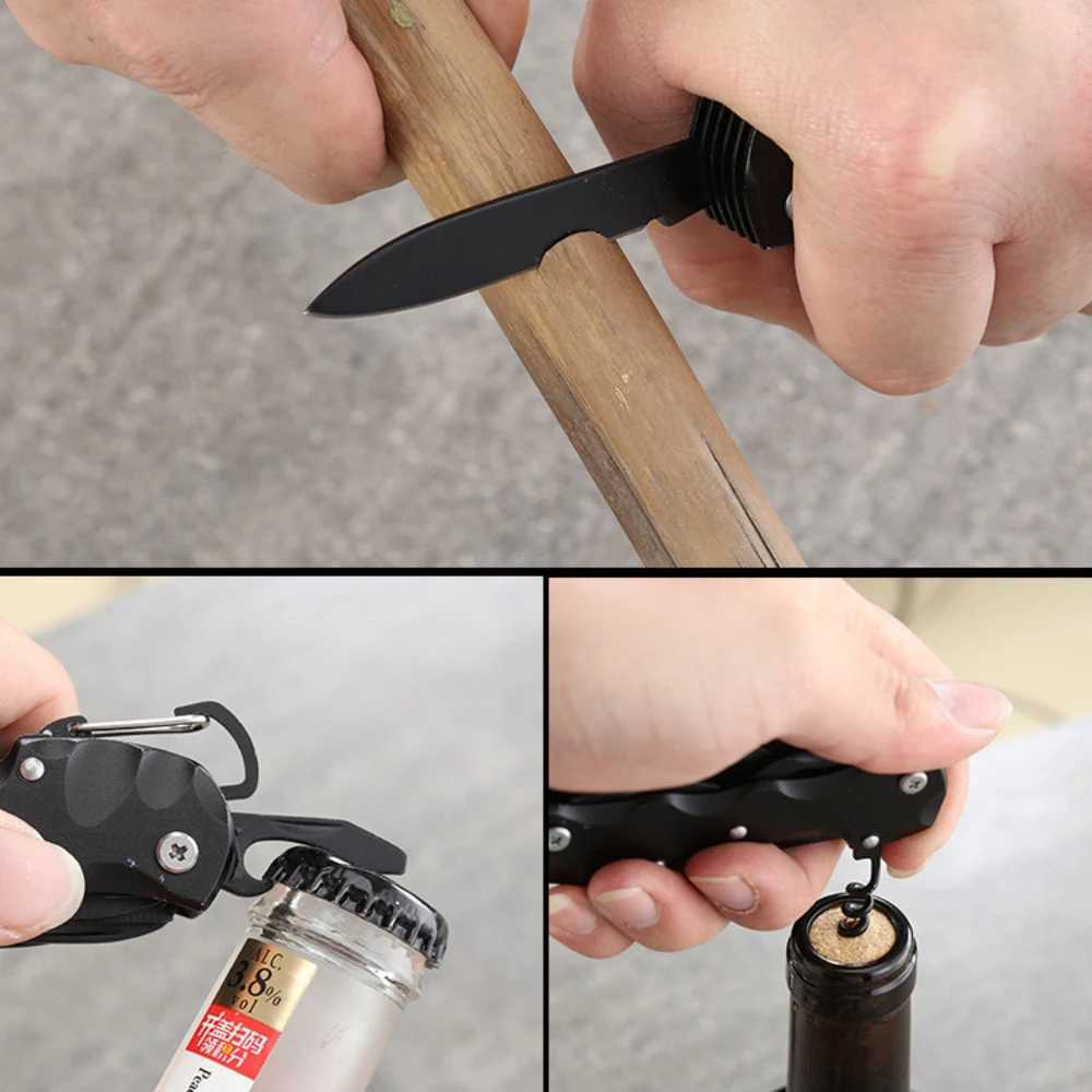Multifunctional Folding Knife Portable Stainless Steel Pocket Knife Outdoor Camping Emergency Combination Tool Gear J251121