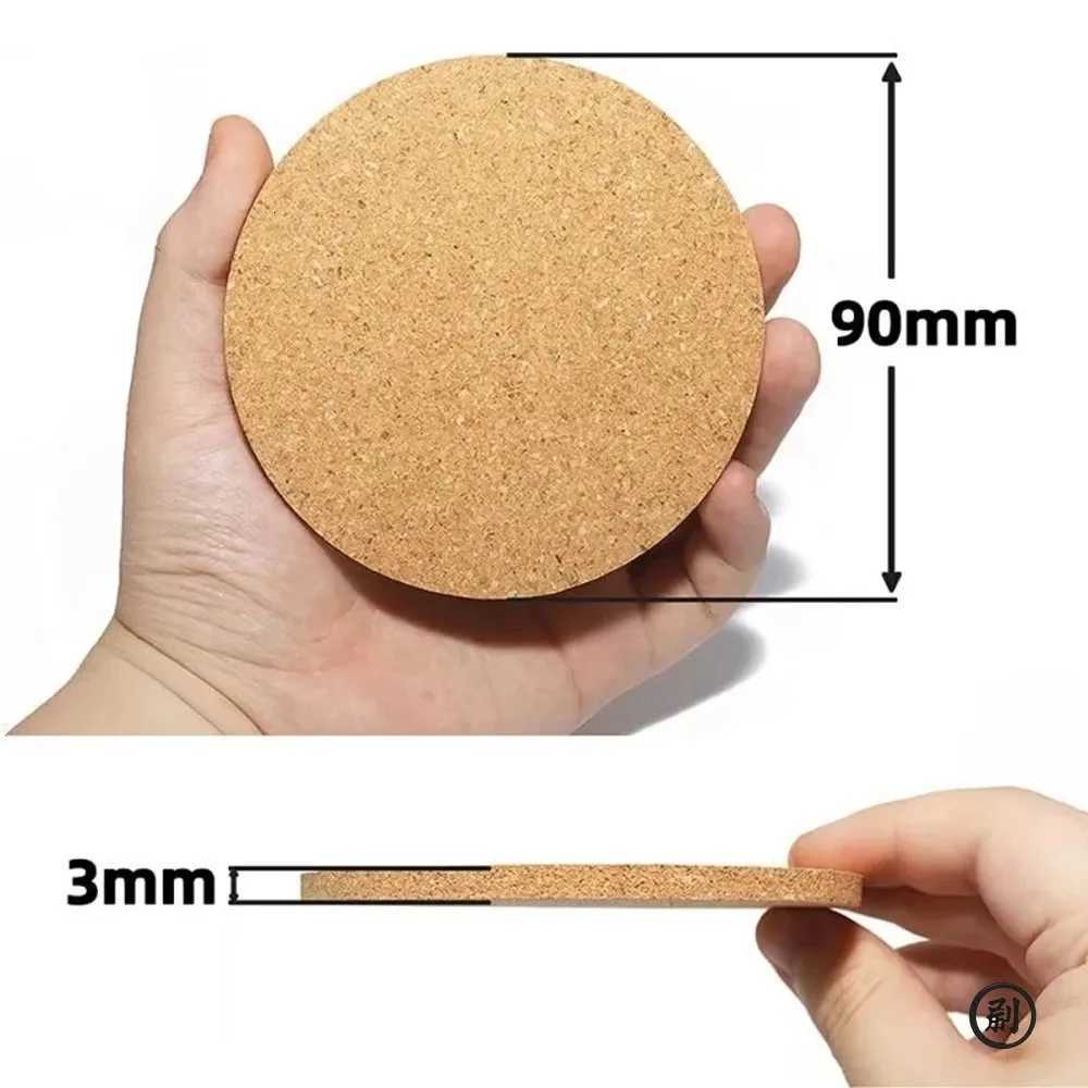 10PCS Cup Mat Natural Round Wooden Pad Durable Non-Slip Cork Coaster Tea Coffee Mug Drinks Holder for Table Decor DIY Tableware C251122