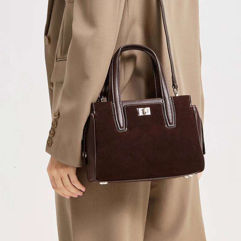 2025 NEW Autumn winter women's Suede cowhide leather Crossbody Bag luxury designer Genuine Leather commuting Shoulder bag