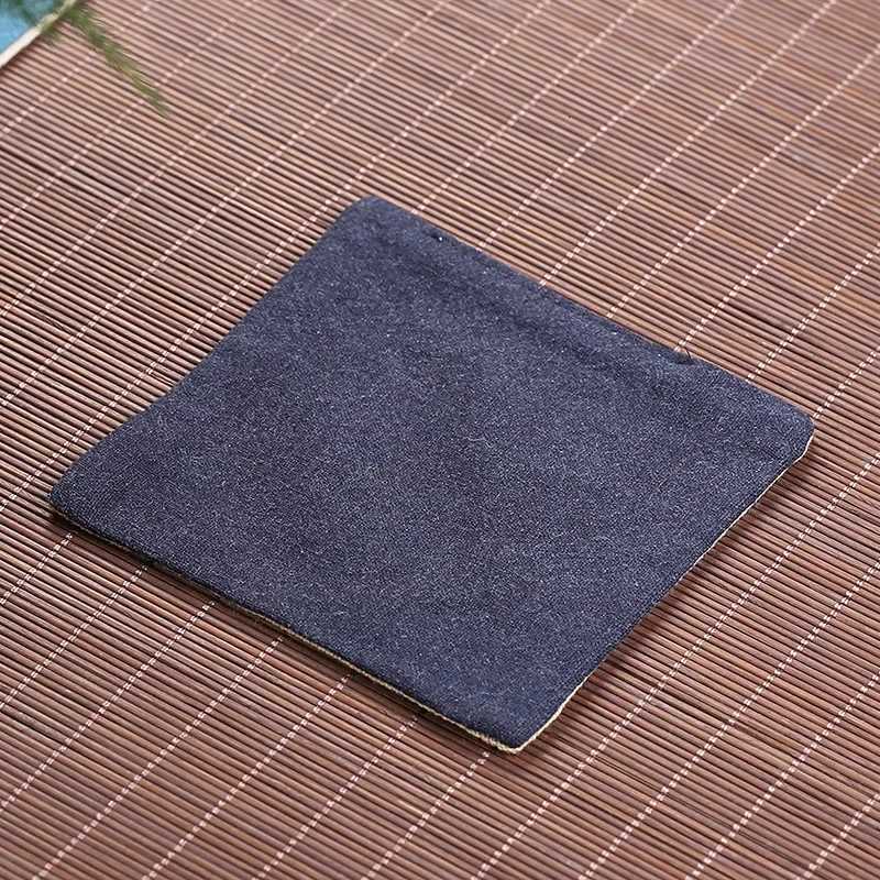 Cotton and Linen Kung Fu Tea Coasters Simple Solid Color Square Coaster Anti-scald Absorbent Heat Insulation Mat Home Mats C251122