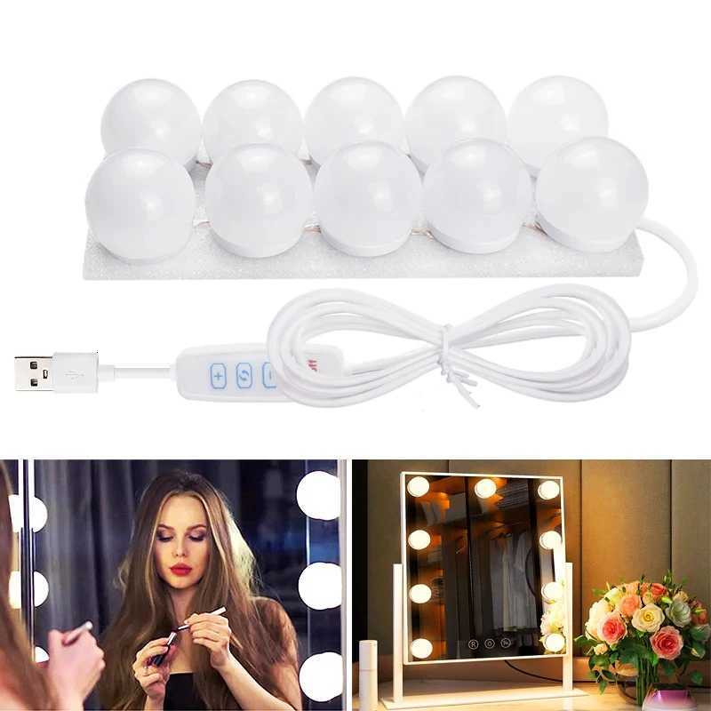 LED makeup fill light 3 colors adjustable brightness USB Power beauty mirror ambient lamp Hollywood Dressing Table Vanity light M251122