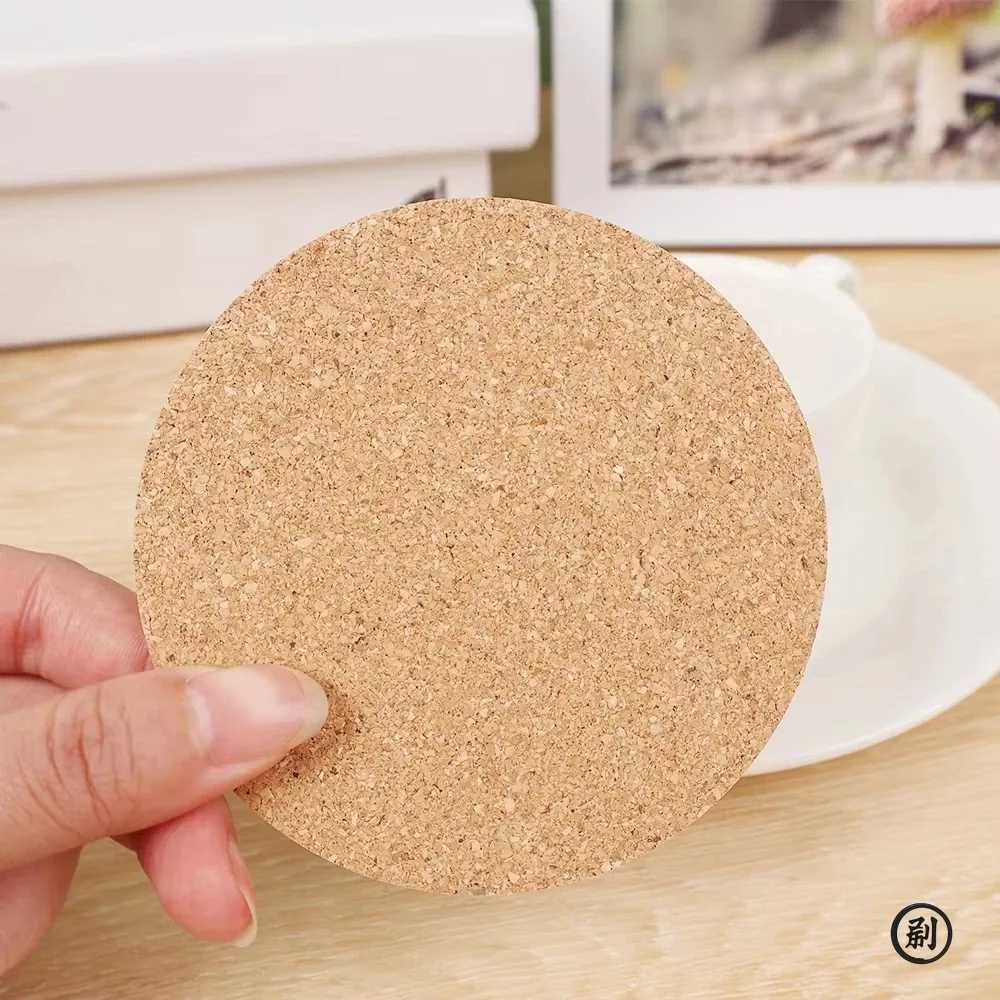 10PCS Cup Mat Natural Round Wooden Pad Durable Non-Slip Cork Coaster Tea Coffee Mug Drinks Holder for Table Decor DIY Tableware C251122