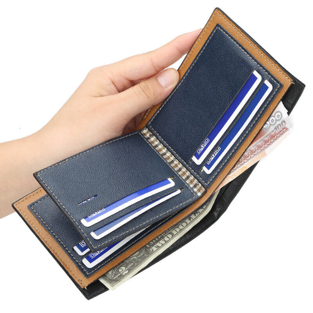 Bifold Slim Short Wallet For Mens PU Leather Purse ID Credit Card Holder Clutch Bag