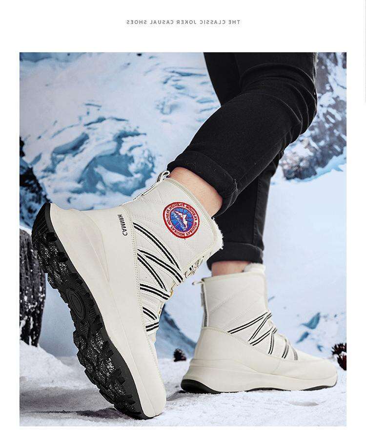 Fashion Classic Designer Boots for Men and Women Warm Winter Snow Boots Fleece-Lined Thickened Non-Slip Cotton Shoes Men's High Top Lace-up Outdo