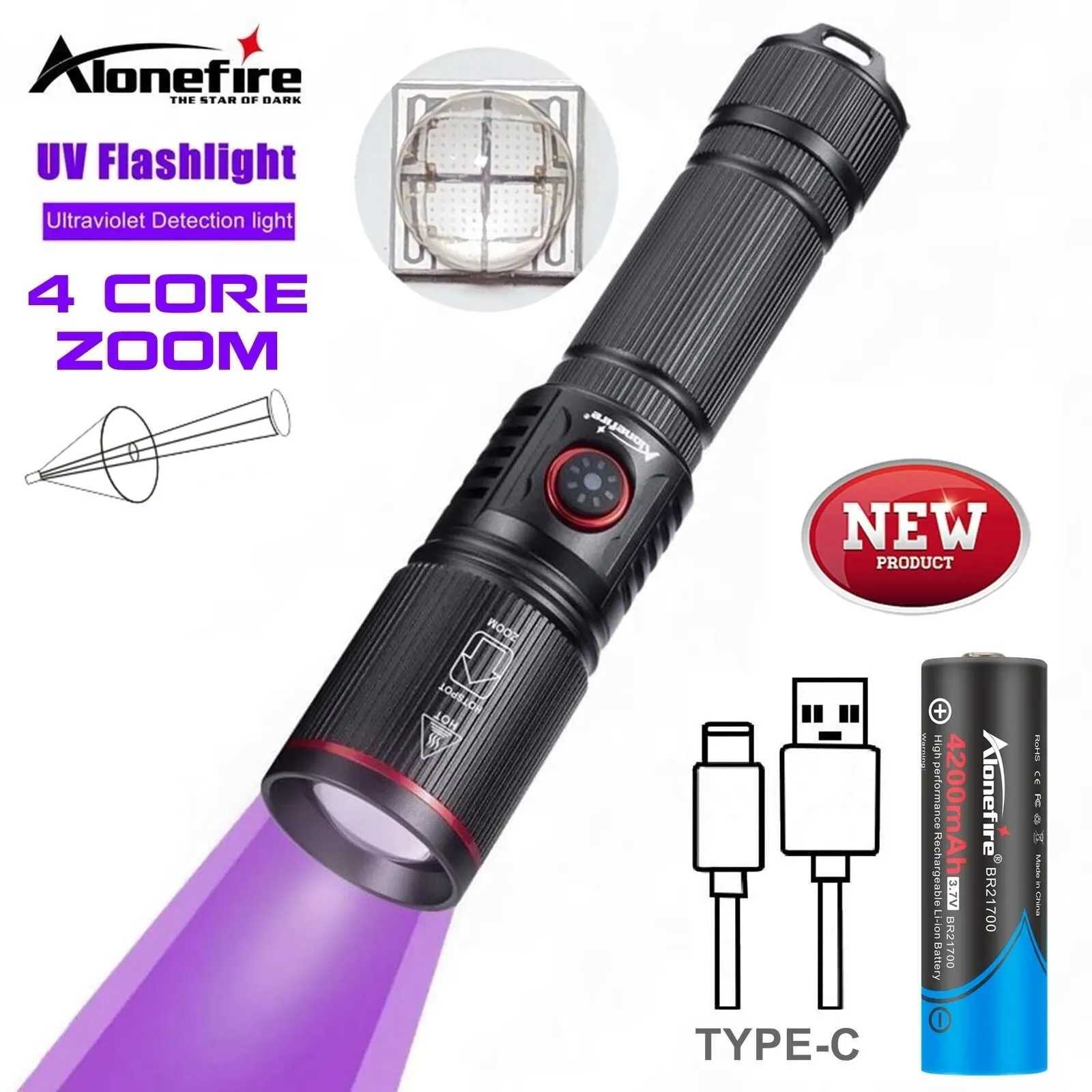 Zoom 20W LED High Power UV Flashlight 365/395nm Invisible Ink Marker Cat Dog Urine Tinea Ore Money Scorpion Fluorescence Light C251122