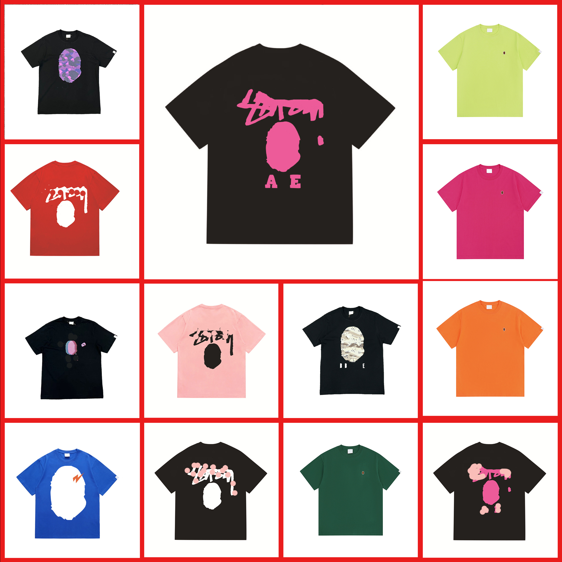 designer t shirt Camouflage Breathable loose combed cotton men's and women's matching Couple t shirt Summer Streetwear bapetshirts Size S-XL