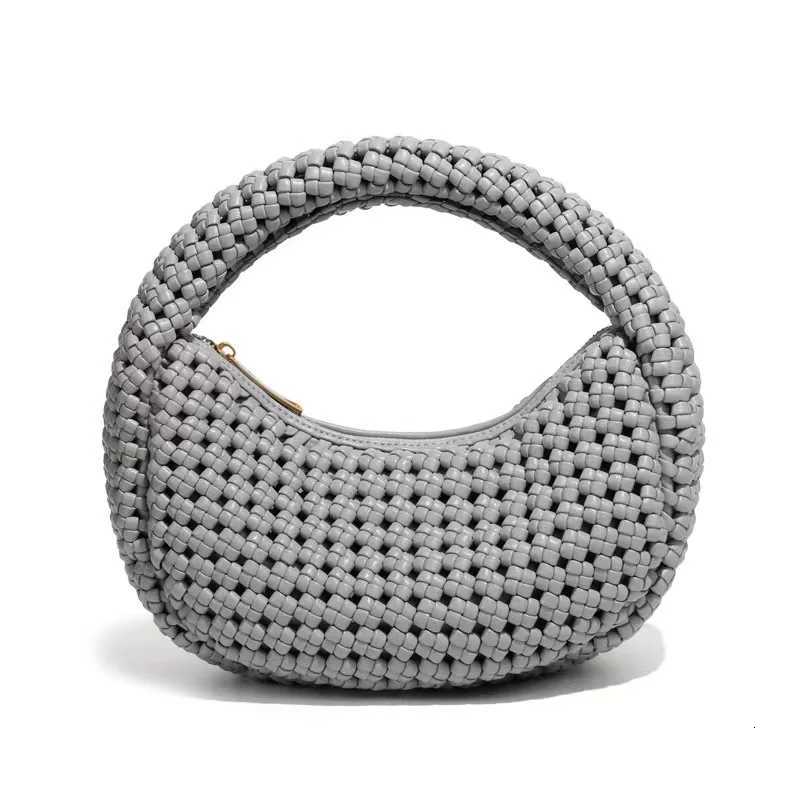 High Quality Textured Hollow Out Hobo Bag Woven Knotted Handmade Women Handbag Lady Purse Shoulder Bag Female Casual Bag K251121