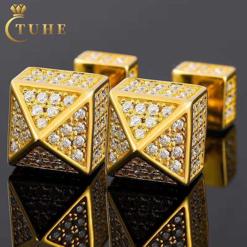 Originality Screw Back 925 Silver Earrings VVS Moissanite Diamond Jewelry Waterproof House Shape Men Women Stud Earrings