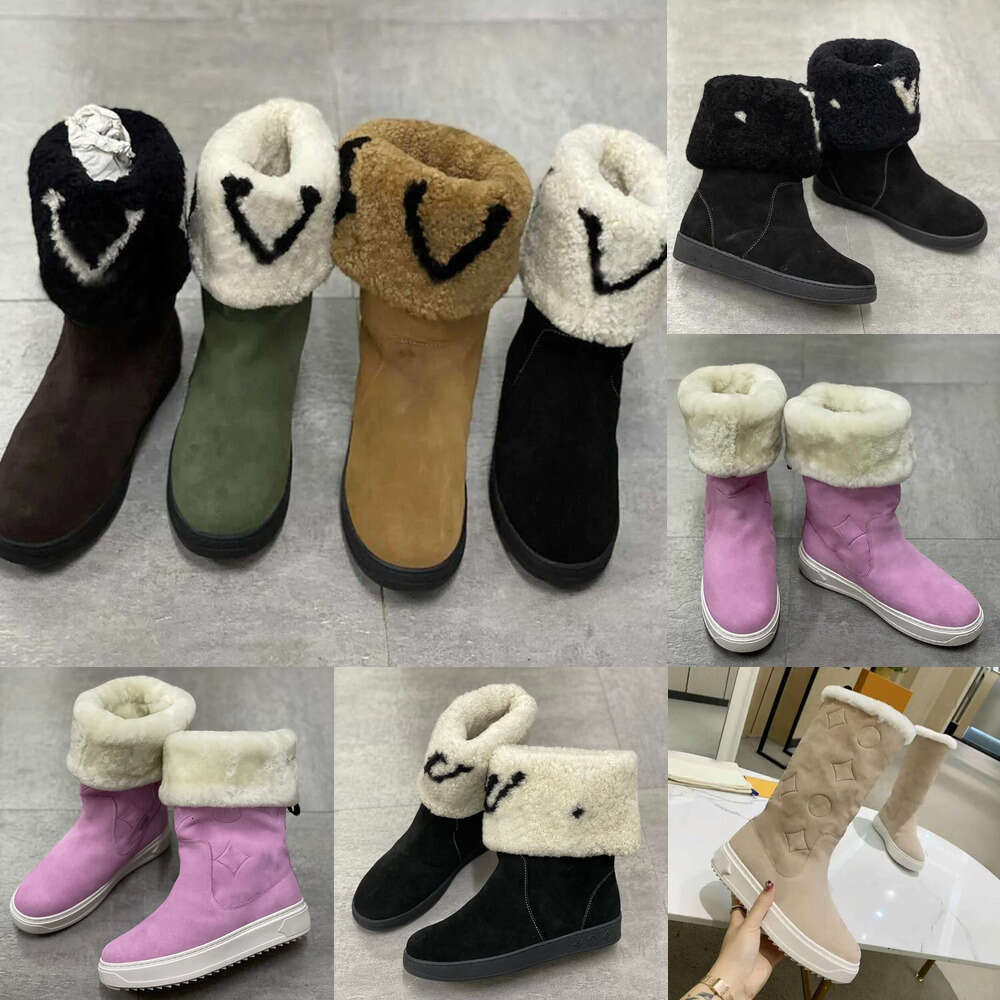 Luxury Designer Shoes Women Winter Snow boots Platform flat anti slip fluffy suede leather Warm Casual Fashion Ski boots Ankle Boots outdoor womens sneaker shoes