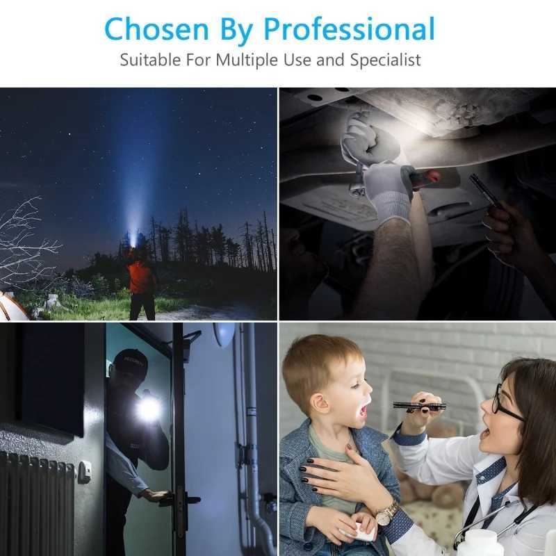 1/4 PCS Super Small Mini LED Flashlight Set Handheld Pen Light linterna Pocket Torch with High Lumens for Camping Fishing C251122