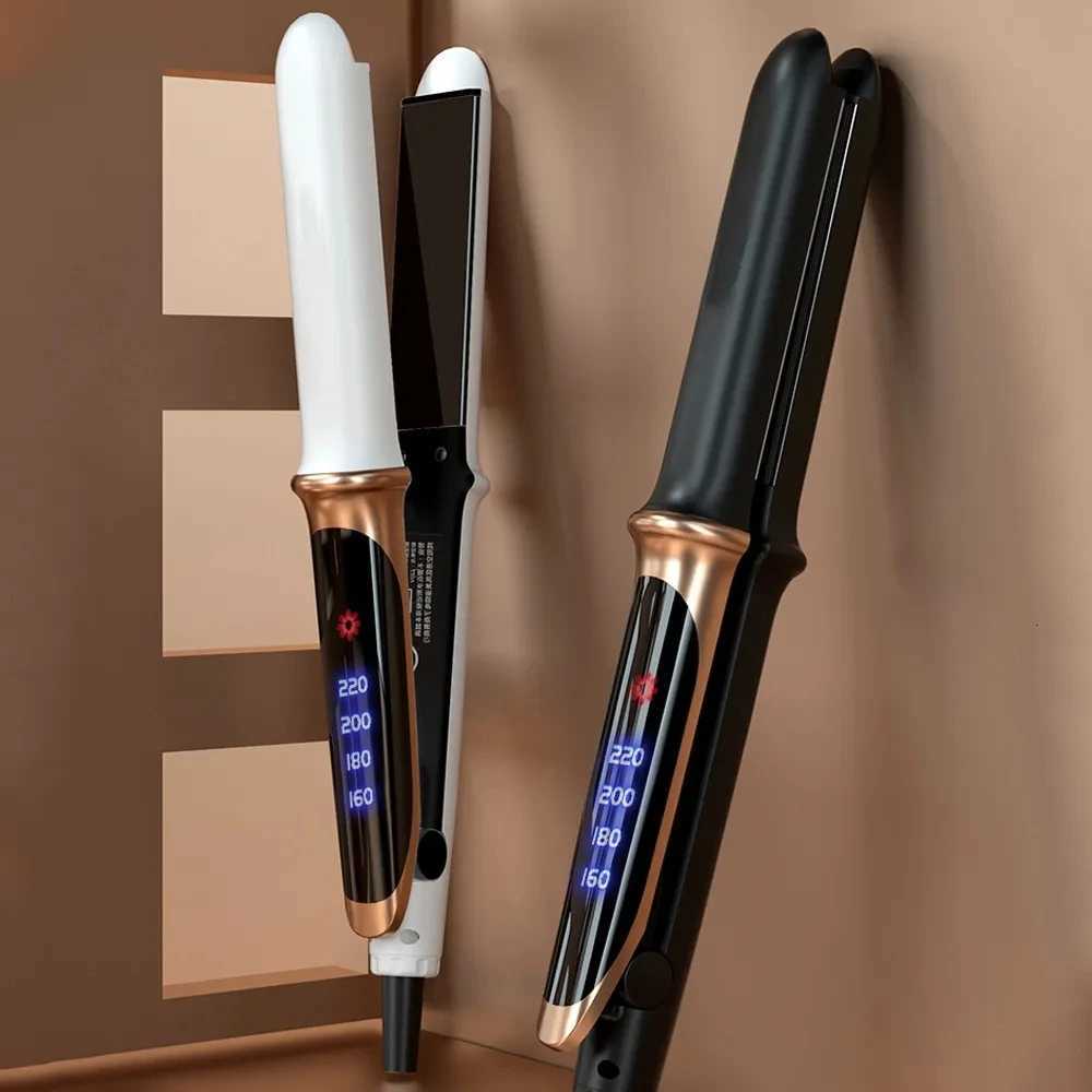 2In1 Professional Hair Straightener Iron Hair Straightening Curling Irons Negative Ion Hair Curler Smoothing Hair Styling ToolsT251122