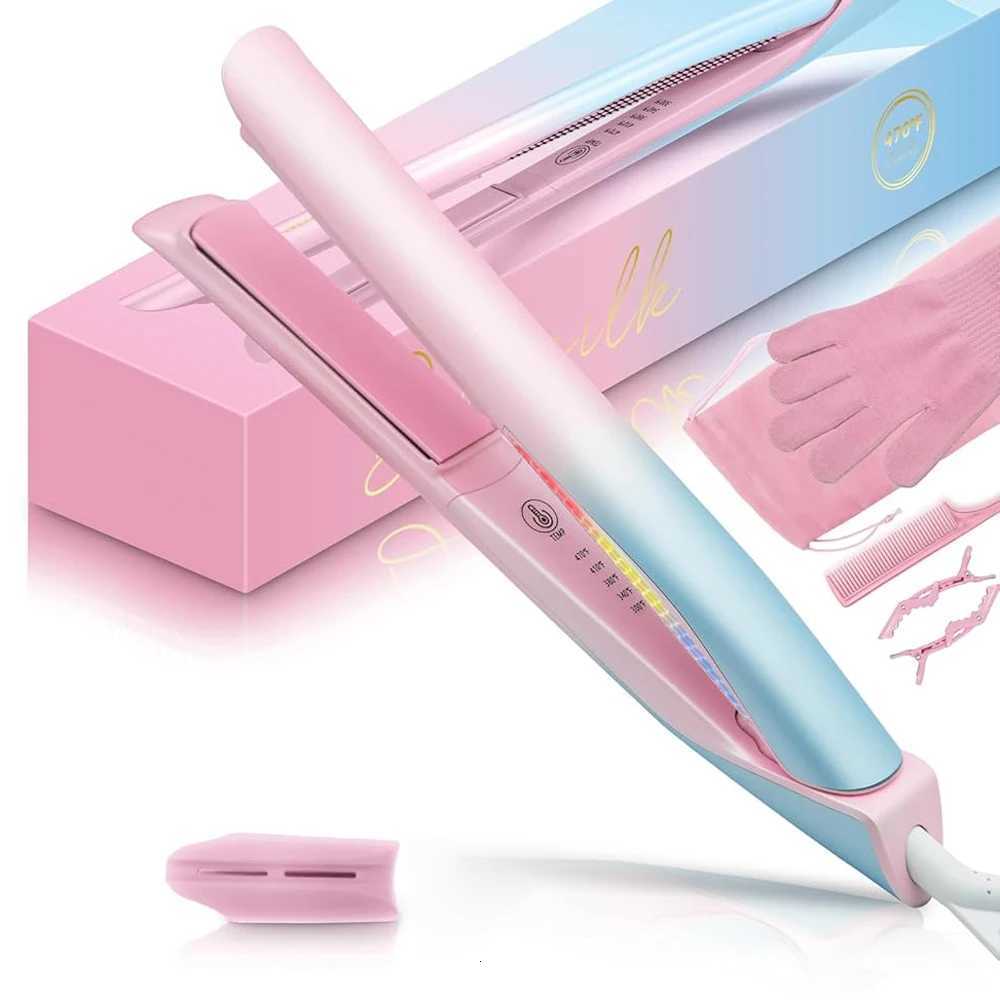 2 In 1 Hair Straightener and Curler 470F Professional Hair Flat Iron Colorful Light Dual VoltageT251122