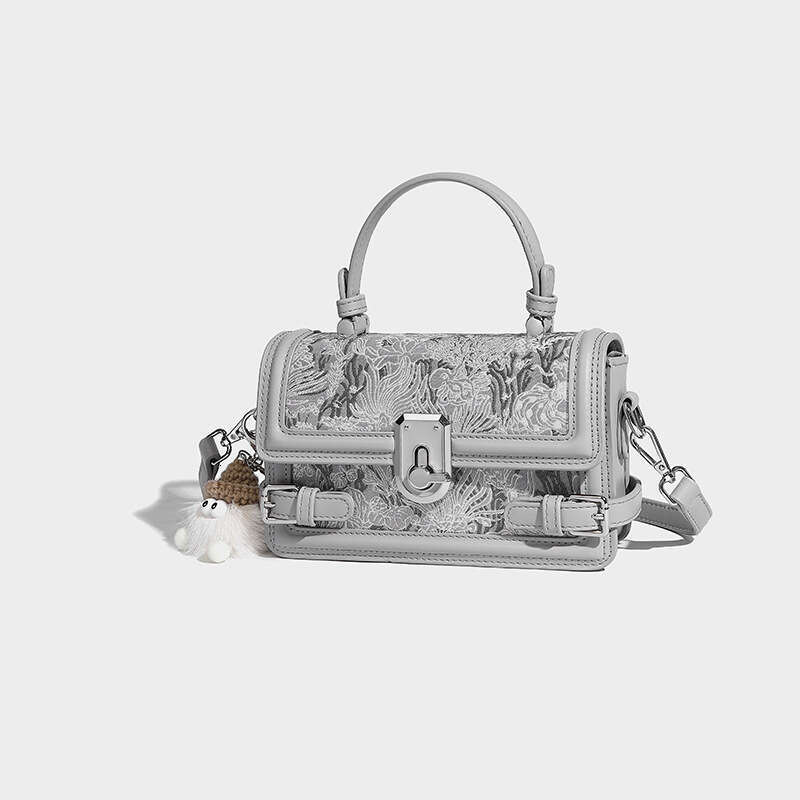Designer Women's Bags Designer Chinese Embroidered Treasure Box New Lock Buckle Small Square Light Luxury Versatile Handheld One Shoulder Crossbo