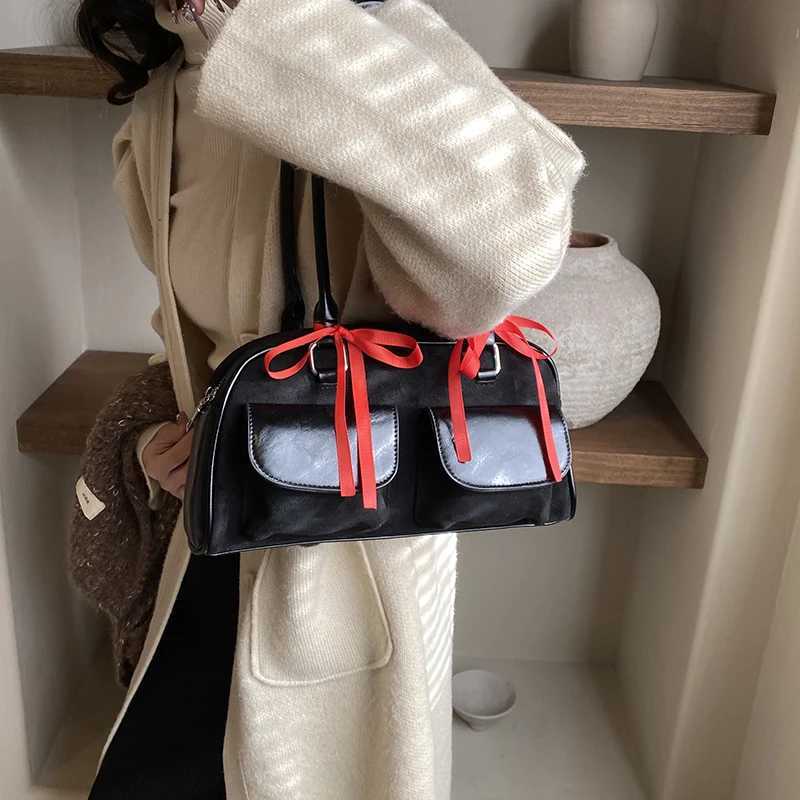 LEFTSIDE Small PU Leather Double Pocket Design Womens Shoulder Bag 2023 Womens Underwear Bag Womens Handbag and Wallet Z250421-1