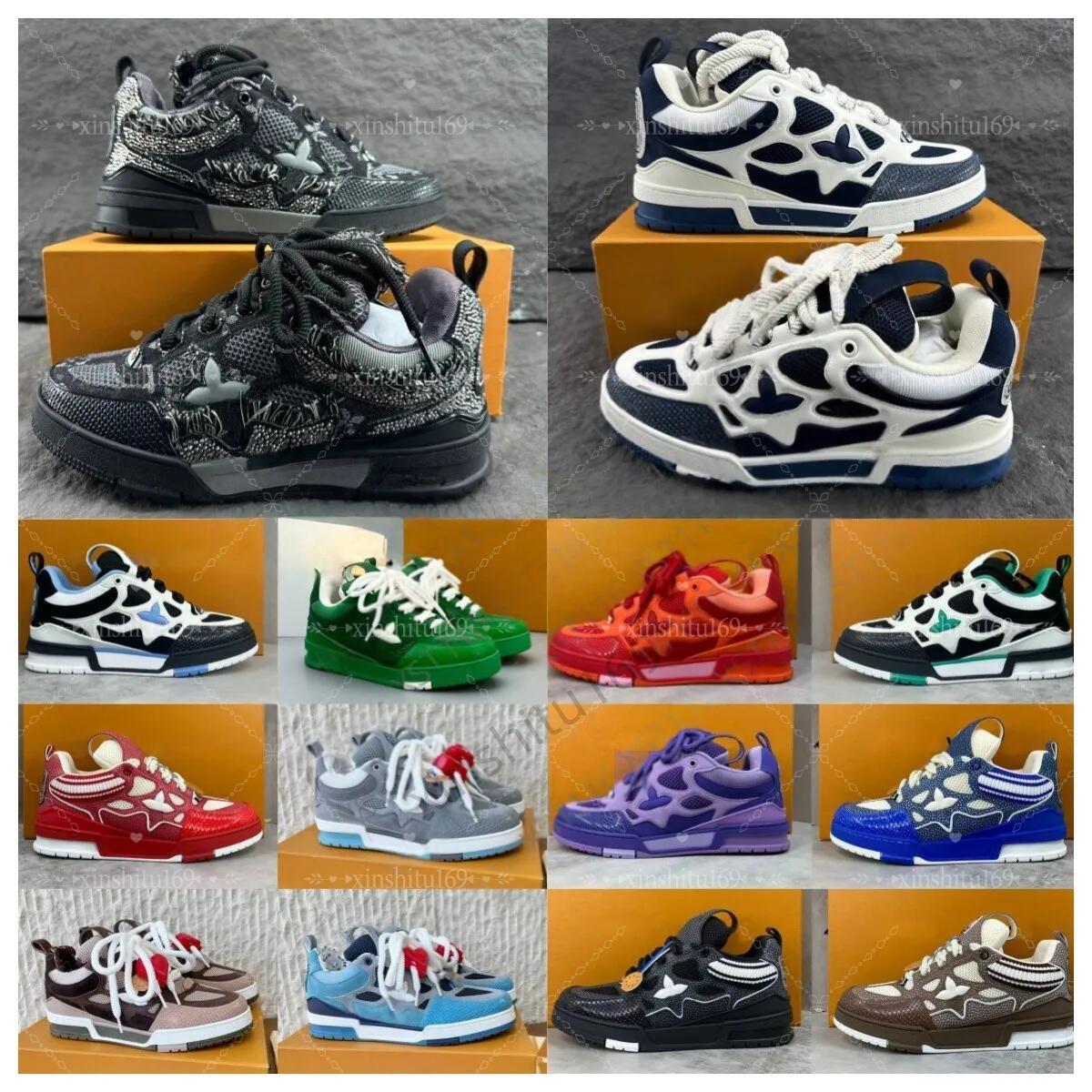 top man designer shoe high quality casual platform trainers leather sneakers lace-up overlays sneaker skate shoes size 35-46 New 2026