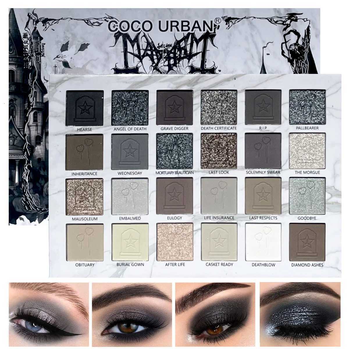 24 Color Vampire Diaries Eyeshadow Palette Dark Elf Gothic Matte Shimmer Dual Finish 12H Wear No Clumping High PigmentPerfectT251122