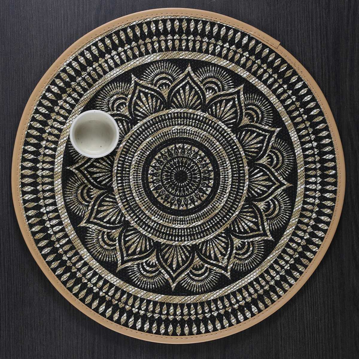 4pcs/6pcs Natural Vintage Jute Woven Placemats Bohemian Style Party Decoration Hanging Wall Decoration Mat Vase Mat C251122