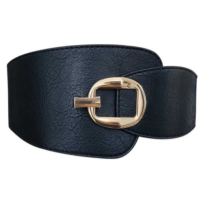 Plus Size Big Stretch Cummerbunds Y2K Waist Big Elastic Waistband Designer Belts For Women Rotate Buckle Dress Corset Brown J251122