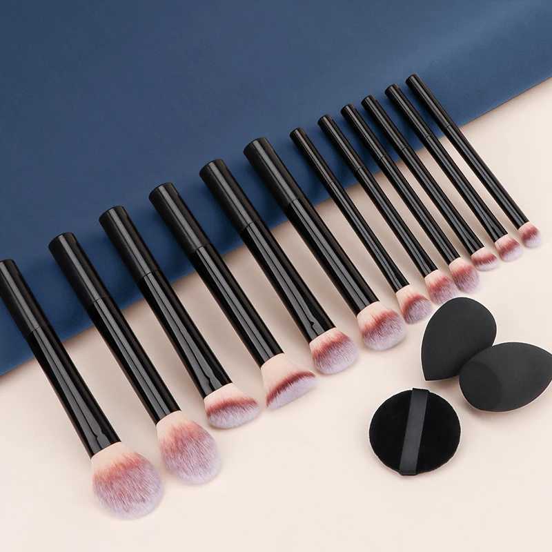 12pcs Professional Makeup Brush Set Eyeshadow Powder Blush Brushes 2pcs Makeup Sponges makeup brushes set premium C251122