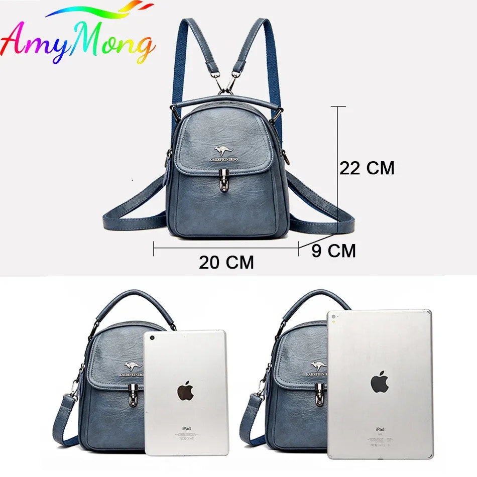 Women Fashion Backpack Purses n Multifunction Travel Bag for Female Ladies Soft PU Leather Hand and Shoulder 251111