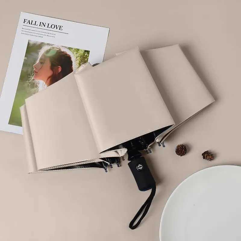 24 Bone Solid Color Automatic Umbrella Light Collapsible Large Outdoor Sunshade Uv Protection Portable Umbrella Woman ManM251122