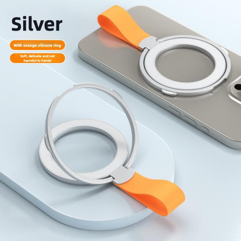 New MagSafe magnetic ring buckle bracket, creative silicone lanyard type, ultra-thin rotating desktop phone holder