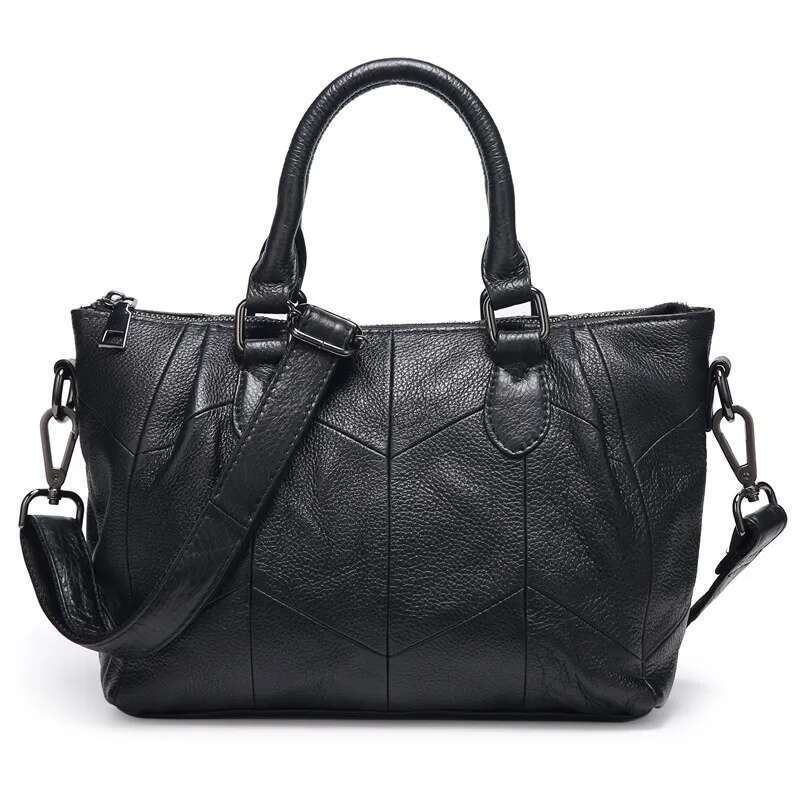 Women S Genuine Leather Handbags Large Casual Totes Brand Design Purses Lady Shoulder Crossbody Bags Solid Color Hand Bag Bag