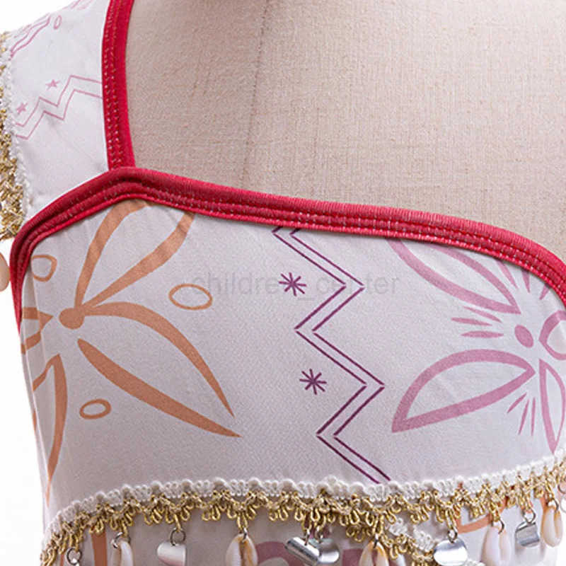 Disney Moana 2 Girls Clothing Adventure Clothing Girls Princess Fancy Clothing Childrens Vaiana Carnival Party Necklace Pig Set W20250421