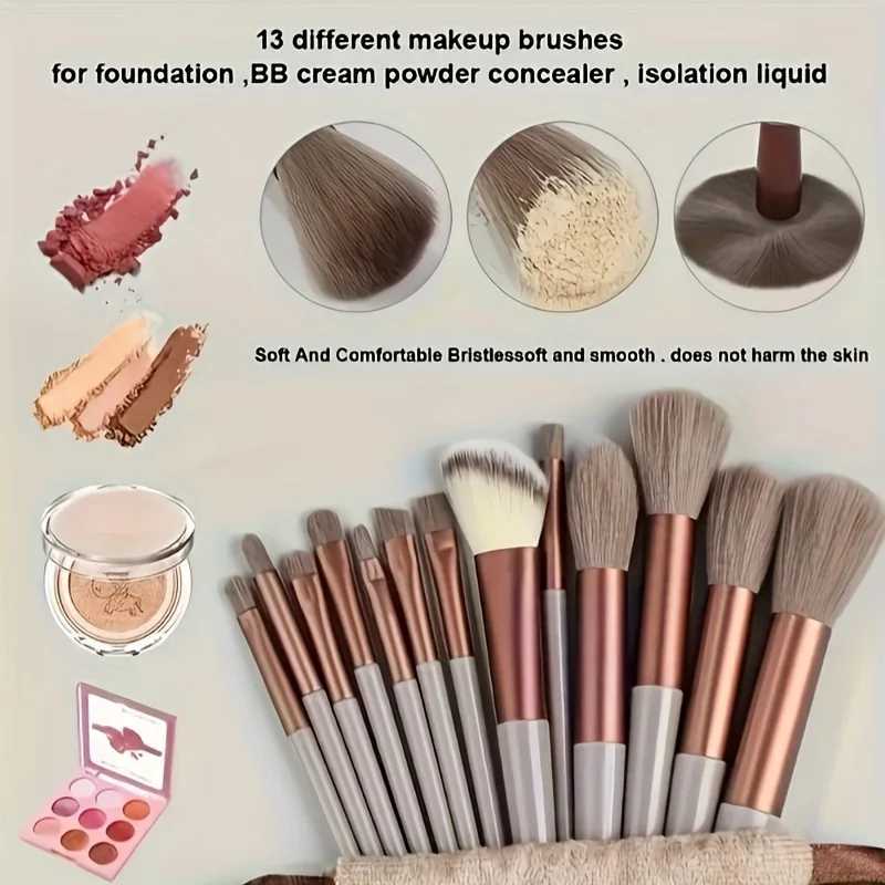 13pcs makeup brushes set with free storage bag blush brushes shadow brushes eyeshadow brushes and other 13 brushes with dif C251122