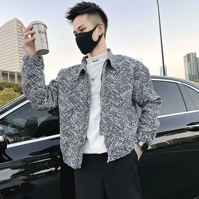 Mens Casual Stylish Short Jacket 2025 Arrival Autumn Winter Fashionable Turn Down Collar Outerwear 251104