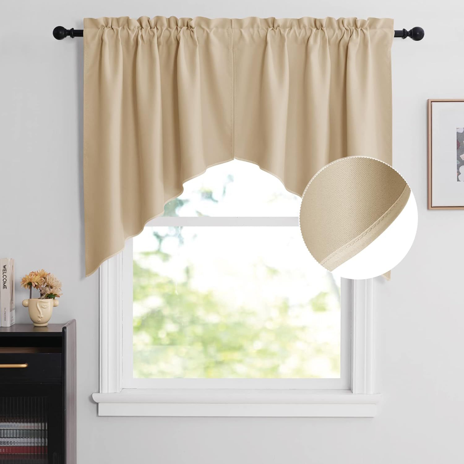 T0412 solid color decorative triangle curtain head American country blackout curtain kitchen coffee short curtain wholesale