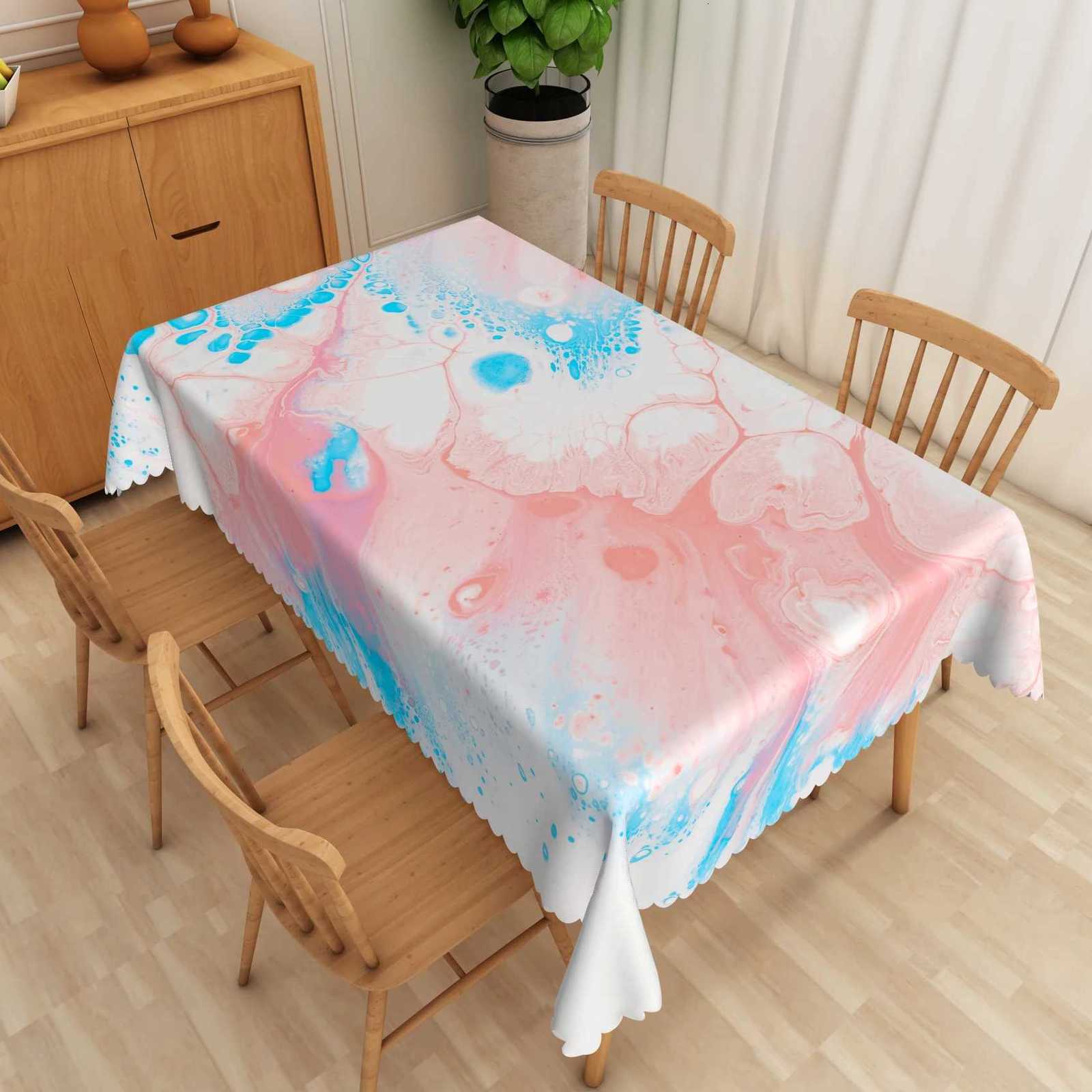Marble Pattern Tablecloth Rectangular Polyester Dining Table Cover for Home Kitchen Restaurant Holiday Indoor/Outdoor Party C251122