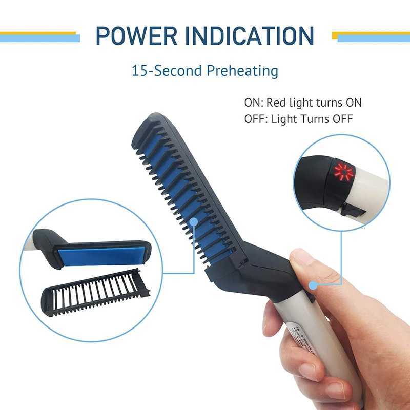 Multifunctional Electric Hair Comb Brush Beard Straightener Beard Straightening Comb Straight Hair Curler Styling Tools for MenT251122