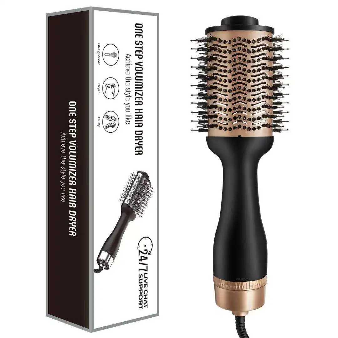 Professional Electric Heated Smoothing Comb Straight Hair Curly Styling Hair Dryer Brush 3 In 1 Hair Dryer BrushT251122