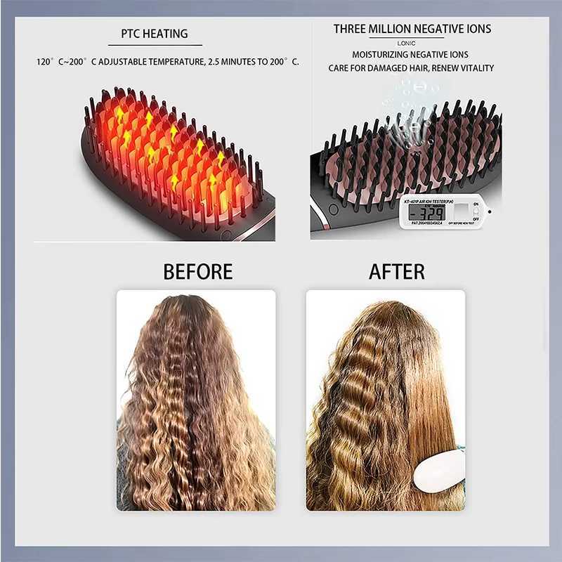 LED display facial hair straightener Multi-function fast heating hair straightener mini electric hair straightenerT251122