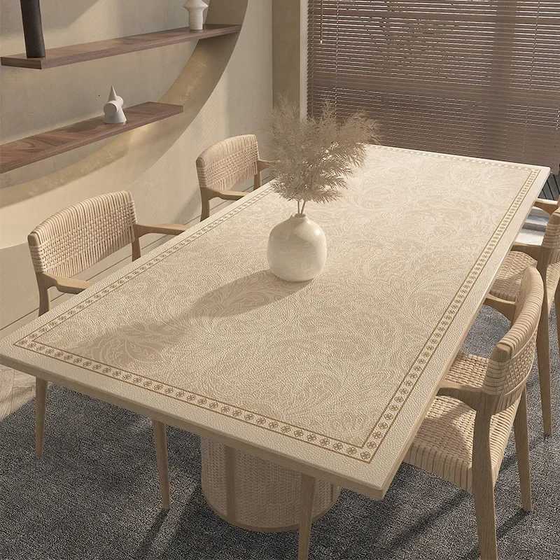 Table mat waterproof and oil proof tablecloth no wash anti scald and heat-insulating mat light luxury and high-end feel C251122