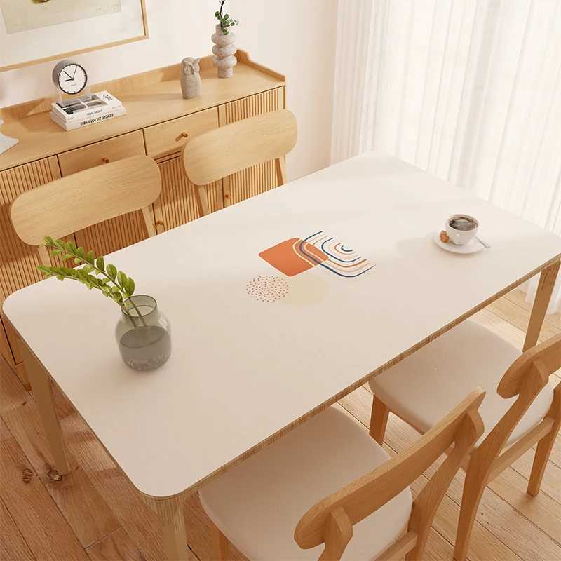 Tablecloth waterproof oil resistant no wash PVC household heat-resistant leather dining table mat rectangular coffee table mat C251122