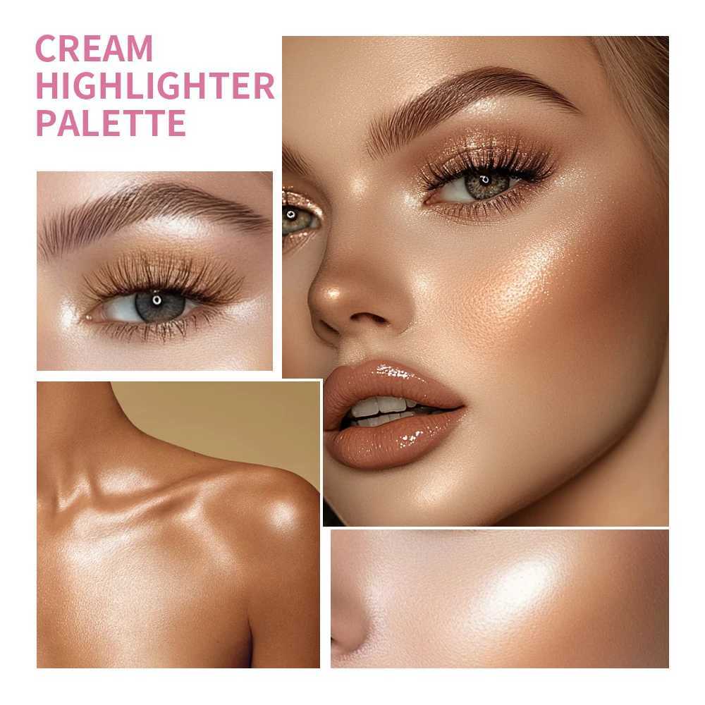 8 Colors Cream Highlighter Palette for Highlight Face Brighten Highlighter Blush Shimmer Waterproof Makeup Tool CosmeticsT251122