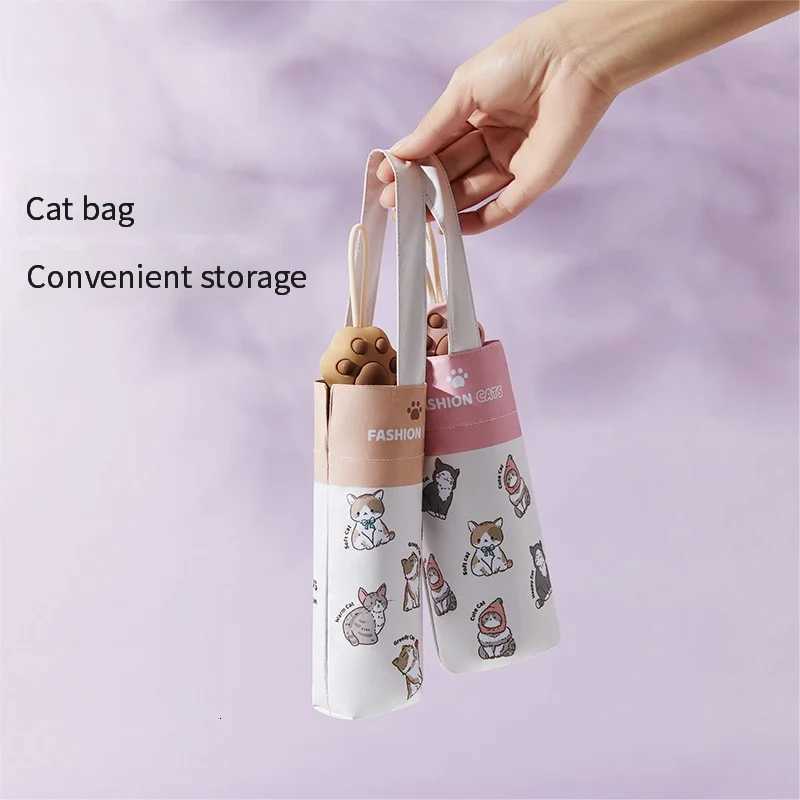 Spot UV sunshade umbrellas cute pet cat claw handle cartoon creative folding three-fold umbrellaM251122