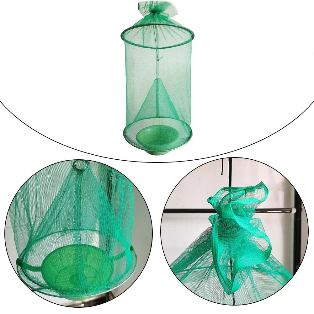 Hanging fly net trap foldable insect pest practical outdoor courtyard garden control tool 250422