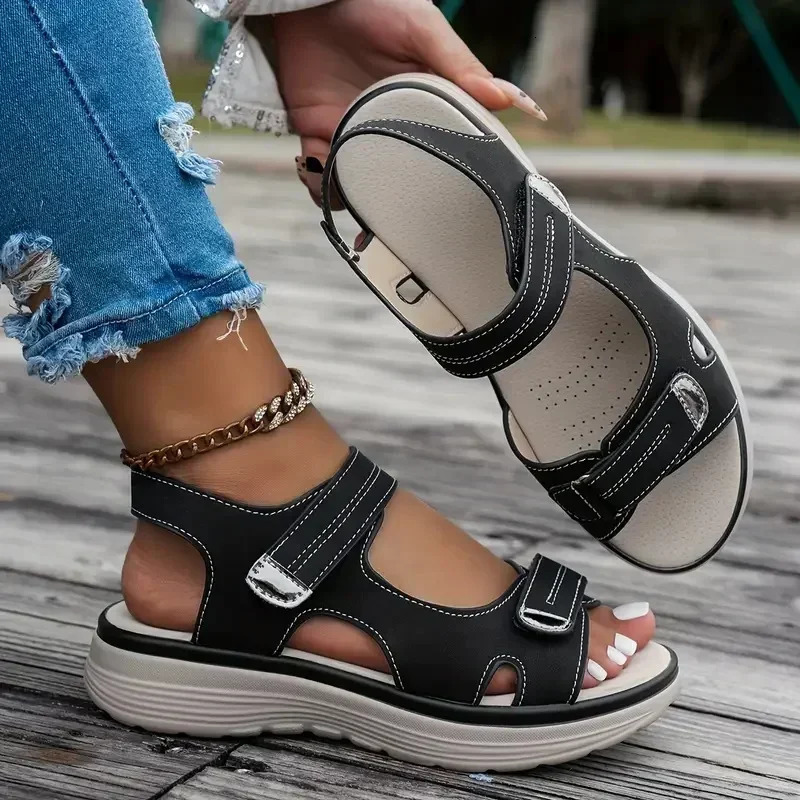 Womens Wedge Sandals Summer Lightweight Casual Platform Plus Size Fashion Anti slip Beach Shoes 250421BJ - view 5