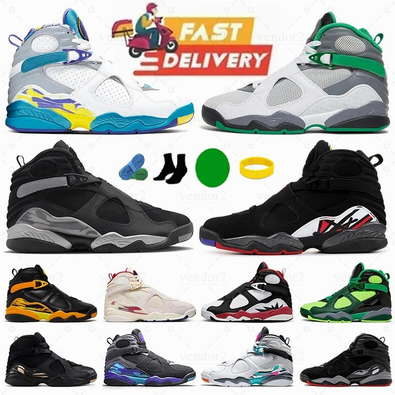 8s 8 Men Basketball Shoes Playoff Aqua Chrome South Beach Black Cool Grey Take Flight Trophy Black Samurai Raid Gunsmoke Men Women Sneakers Sports Trainer