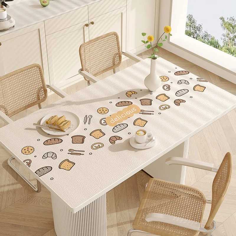 Dining tablecloth waterproof oil-proof heat-insulating leave-in household rectangular coffee table mat C251122