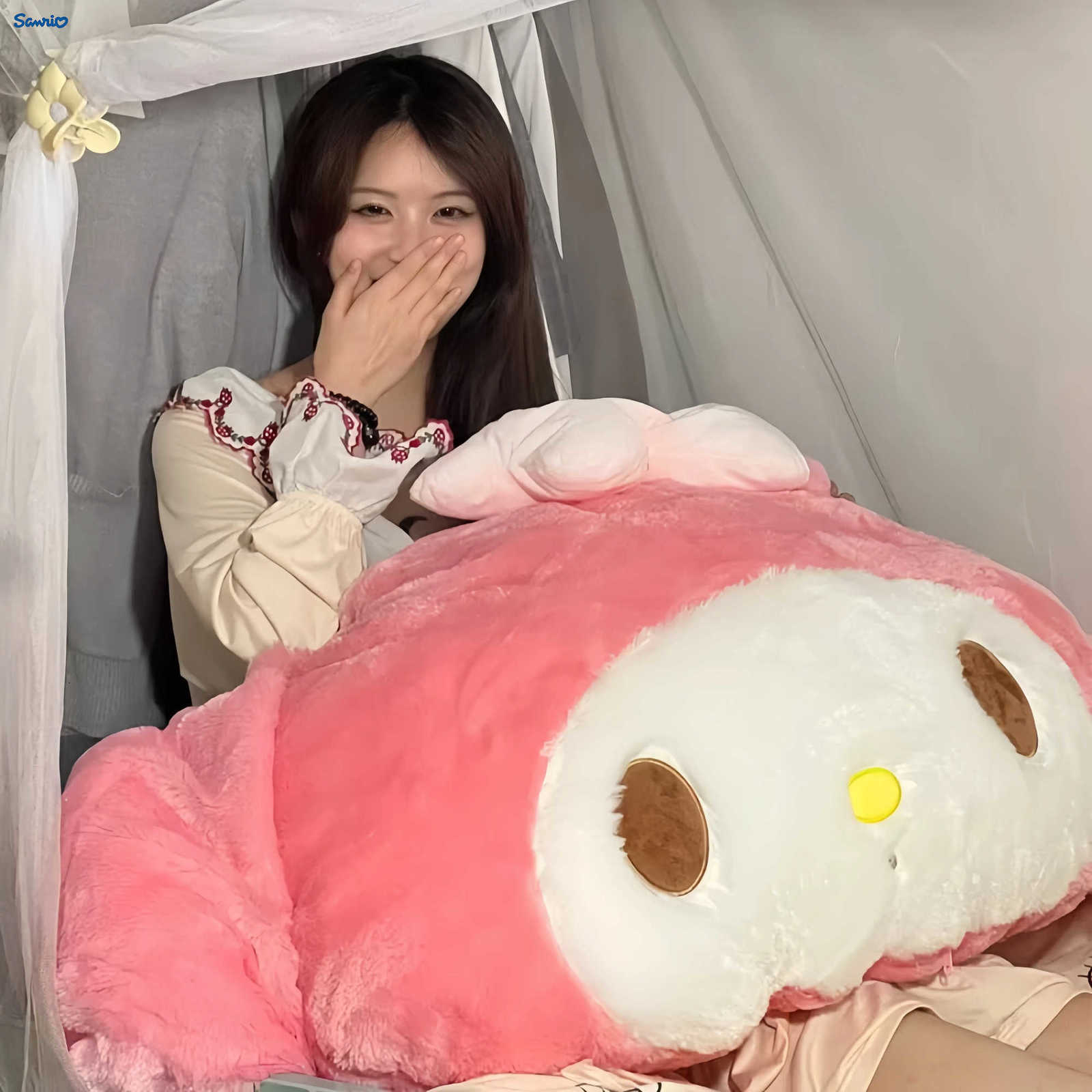 Sanrio Big Size My Melody Plush Toy Anime My Melody Pillow Comfortable Back Cushion Hello Kitty Plushies Sofa Decorative Pillow H251122