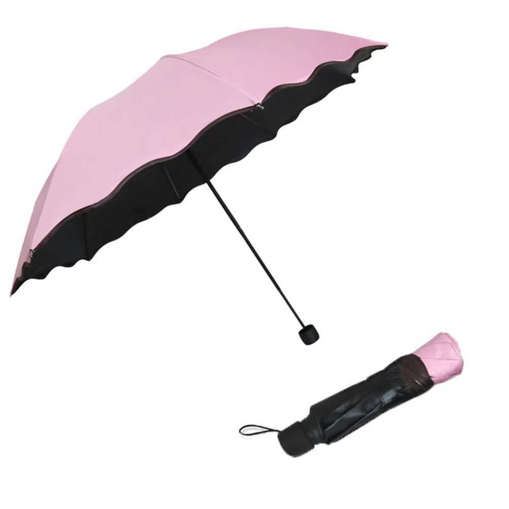 8 Ribs Leaf Brim Umbrella Fashion Foldable Uv Resistant Sunscreen Rain Protection Flower Patterned UmbrellaM251122