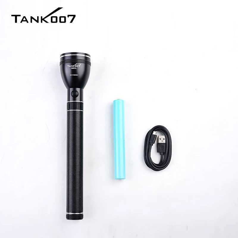 TANK007 A602L High Power Rechargeable LED Flashlight 500m Long Range 3 Modes Light USB EDC Torchlight for Home Travel Camping C251122