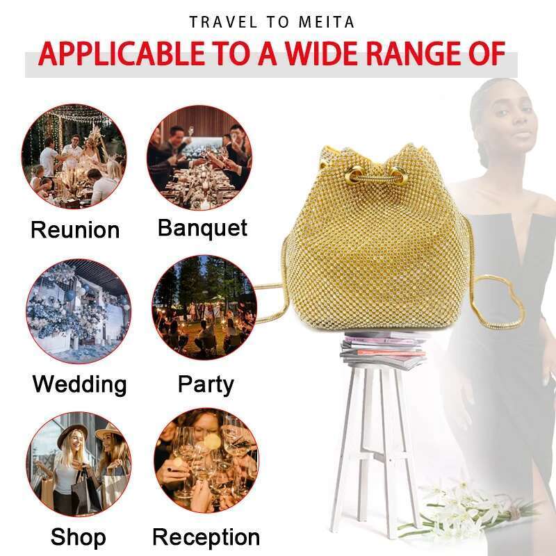 Fashion full dia wedding party multicolor rhie chain handbag messenger Christmas gift ladies evening bag designer bag women bag