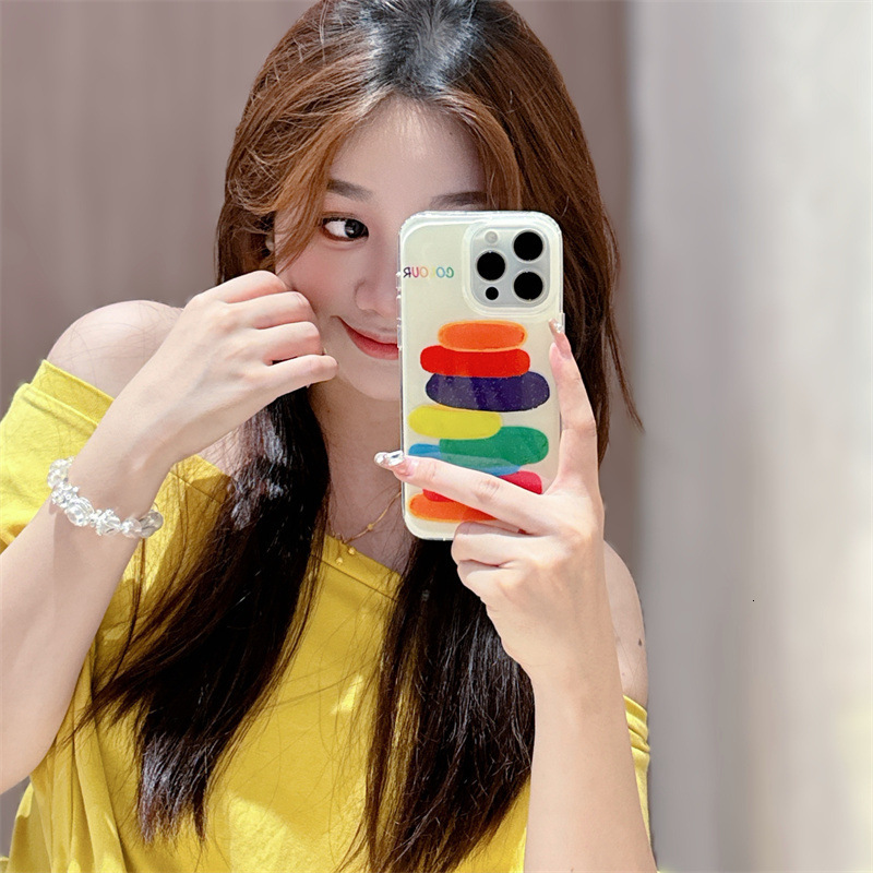 Colorful Graffiti Stacked Color Blocks Phone Case Compatible with iPhone 17 Pro Max New Creative Protective Case iPhone 16/15 Pro
