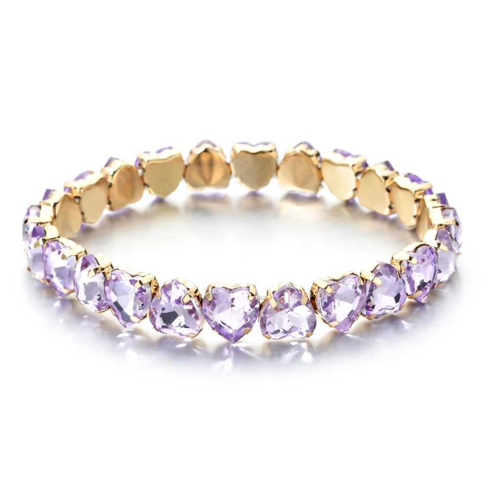 ZMZY Elegant Crystal Rhinestone Love Heart Bracelet For Women Charm Bracelets Gold Color Jewelry J251122