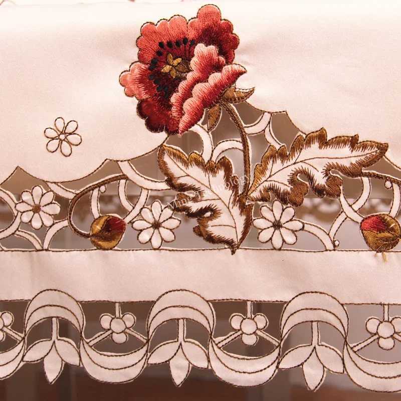 Table cloth Cream Dining Table Cover TableCloth Europe Luxury Embroidered Wedding Flower Chair Cover Dust Cover Table Decoration C251122